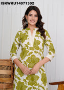 Printed Cotton Kurti With Pant-ISKWKU14071302