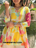 Printed Viscose Crepe Flared Top With Cotton Pant-ISKWIDW14072299