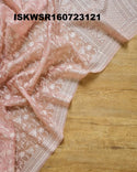 Chikankari Organza Saree With Blouse-ISKWSR160723121