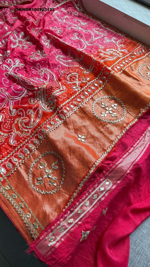 Embroidered Munga Silk Saree With Blouse-ISKWSR160723122