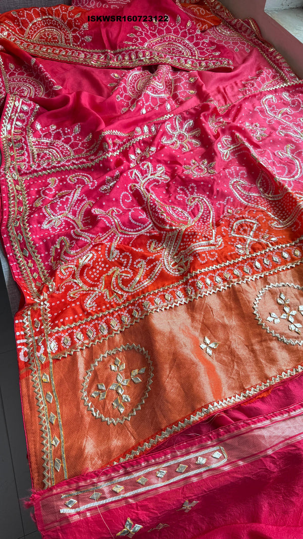 Embroidered Munga Silk Saree With Blouse-ISKWSR160723122