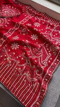 Embroidered Munga Silk Saree With Blouse-ISKWSR160723122