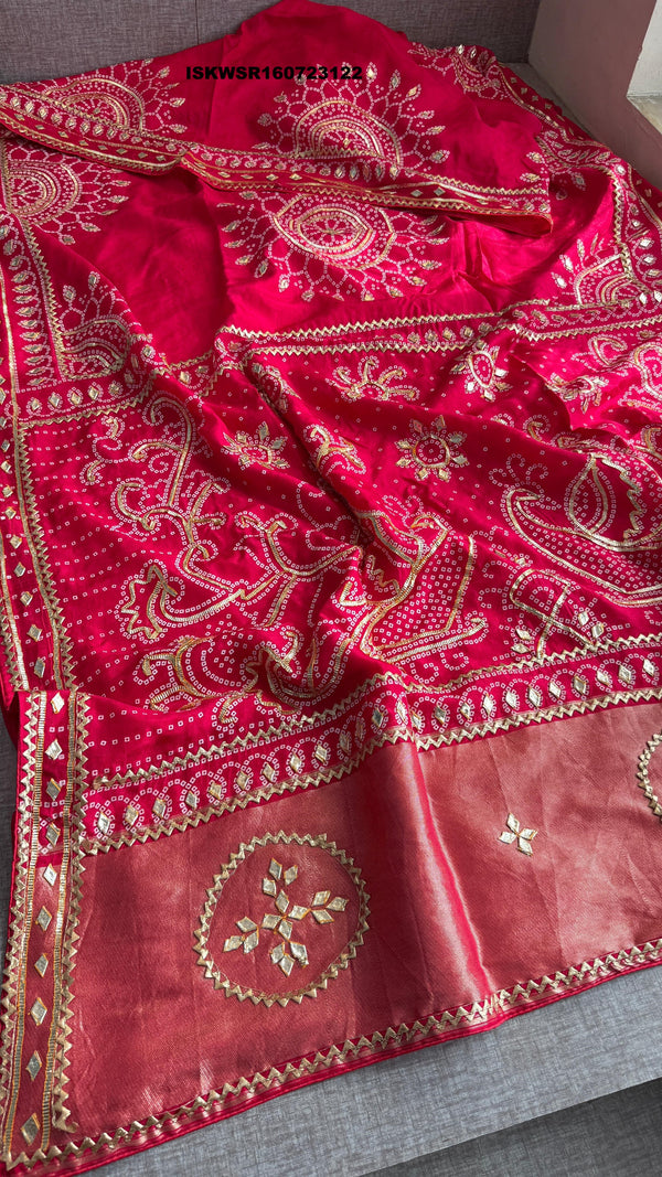 Embroidered Munga Silk Saree With Blouse-ISKWSR160723122