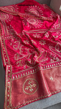 Embroidered Munga Silk Saree With Blouse-ISKWSR160723122