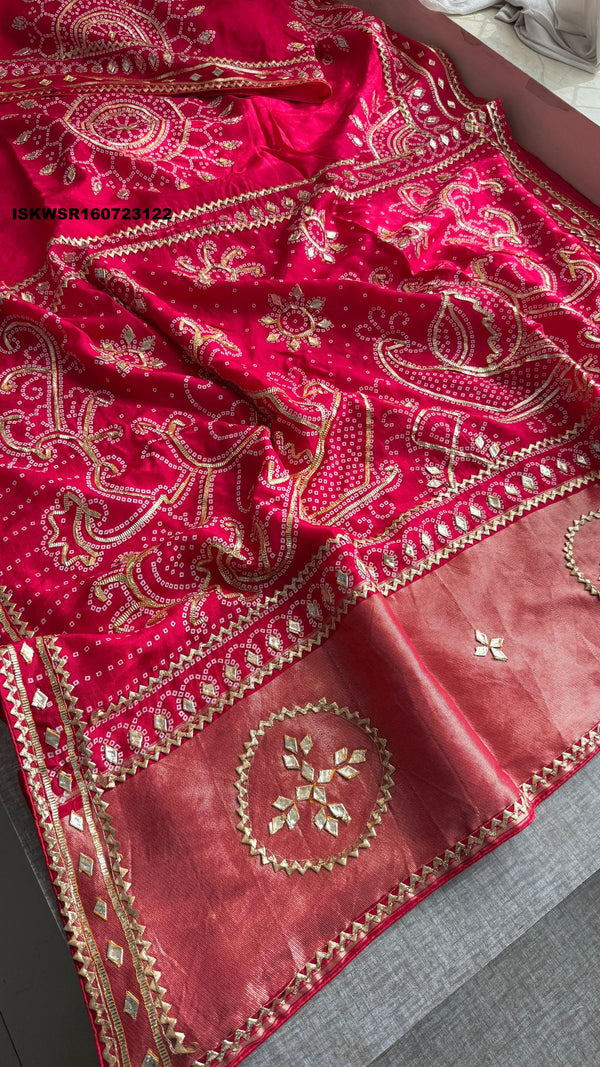 Embroidered Munga Silk Saree With Blouse-ISKWSR160723122