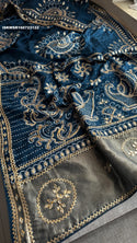 Embroidered Munga Silk Saree With Blouse-ISKWSR160723122