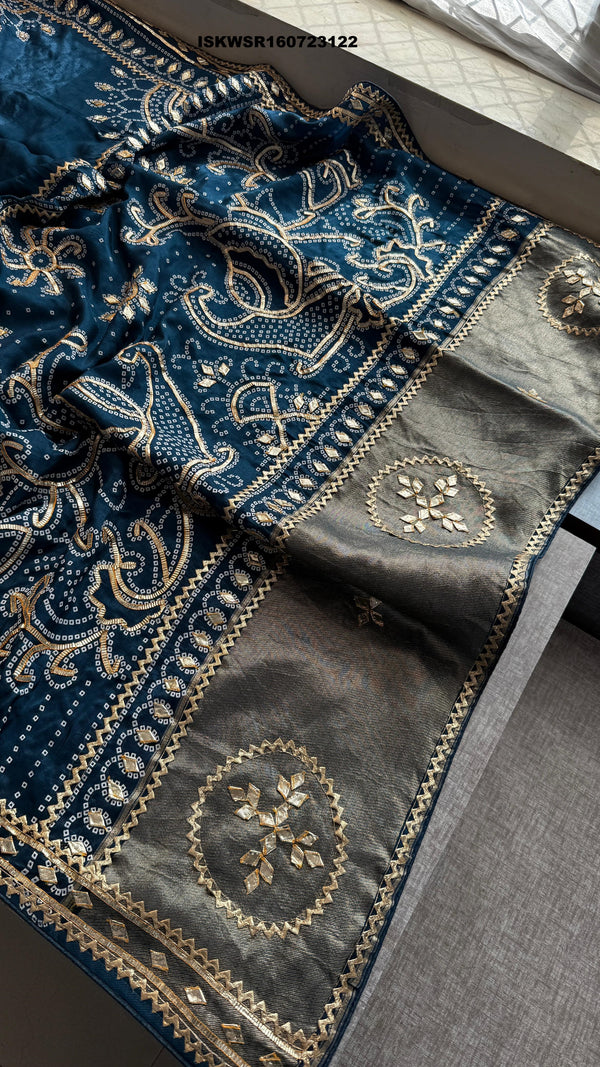 Embroidered Munga Silk Saree With Blouse-ISKWSR160723122