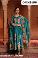 Digital Printed Crepe Anarkali Kurti With Shantoon Pant And Dupatta-ISKWSU1707OMK4166