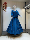 Sequined Cotton Skirt With Top-ISKWSKT21072299