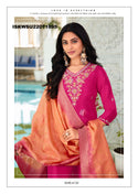 Embroidered Dola Silk Kurti With Silk Pant And Jacquard Dupatta-ISKWSU21071895