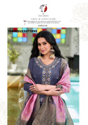 Embroidered Dola Silk Kurti With Silk Pant And Jacquard Dupatta-ISKWSU21071895