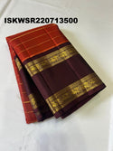 Kanchipuram Handloom Silk Saree With Contrast Blouse-ISKWSR220713500