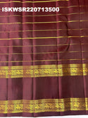 Kanchipuram Handloom Silk Saree With Contrast Blouse-ISKWSR220713500