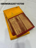 Kanchipuram Handloom Korvai Silk Saree With Contrast Blouse-ISKWSR220715700