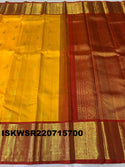 Kanchipuram Handloom Korvai Silk Saree With Contrast Blouse-ISKWSR220715700
