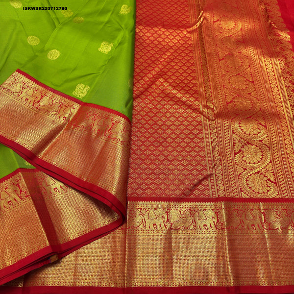 Kanchipuram Handloom Silk Saree With Blouse-ISKWSR220712790