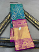 Kanchipuram Handloom Silk Saree With Contrast  Blouse-ISKWSR220723800