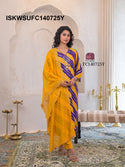 Lehariya Printed Maslin Kurti With Silk Pant And Dupatta-ISKWSUFC140725P/FC140725Y
