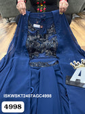 Embroidered Georgette Skirt With Crop Top And Shrug-ISKWSKT2407AGC4998