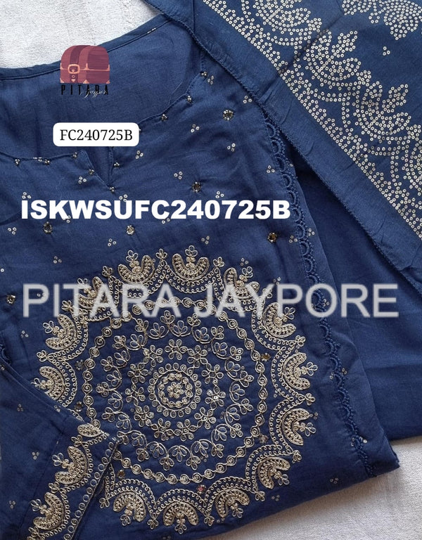 Bandhani Malmal Cotton Kurti With Pant And Dupatta-ISKWSUFC240725B/FC240725P