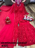 Embroidered Georgette Peplum Kurti With Sharara And Dupatta-ISKWSH2407AGC4327