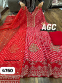 Lehariya Printed Chinon Silk Anarkali Kurti With Chinon Pant And Organza Dupatta-ISKWSU2407AGC4760