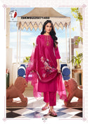 Embroidered Modal Silk Kurti With Pant And Digital Printed Organza Dupatta-ISKWSU25071450