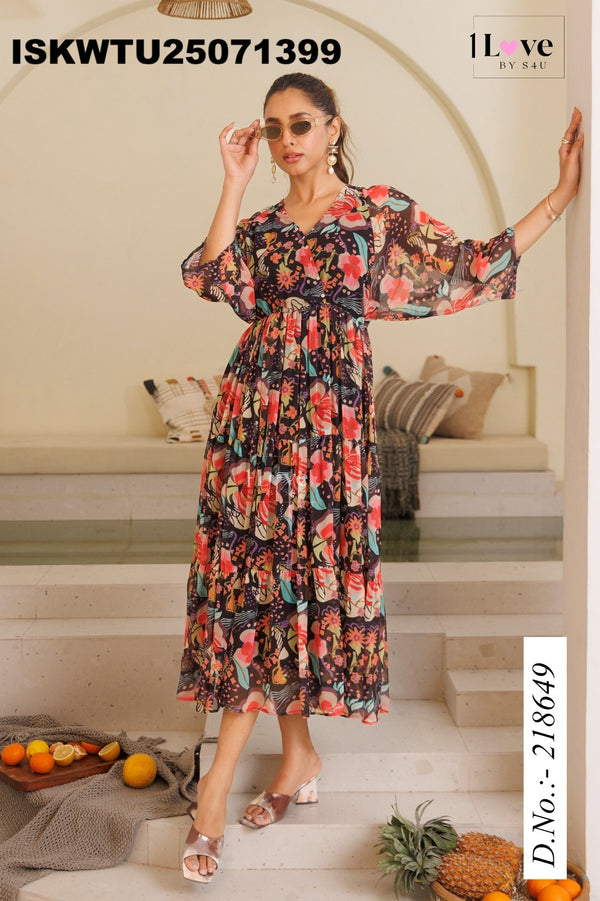 Printed Chiffon Tunic-ISKWTU25071399