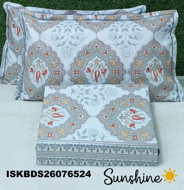 King Size Pure Cotton Bedsheet Set-ISKBDS26076524