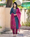 Handloom Silk Kurti With Silk Pant And Handloom Dupatta-ISKWSU2807PPC/D1866