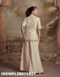 Embroidered Georgette Top With Palazzo-ISKWPL28075821