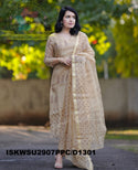Block Printed Kota Doriya Kurti With Cotton Pant And Doriya Dupatta-ISKWSU2907PPC/D1301