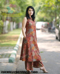 Ajrakh Printed Cotton A-Line Kurti With Palazzo-ISKWKU2907PPC/D1980