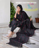 Embroidered Cotton Kurti With Pant And Dupatta-ISKWSU3007PPC/D1955