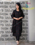 Embroidered Cotton Kurti With Pant And Dupatta-ISKWSU3007PPC/D1955