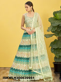 Printed Chinon Pleated Lehenga With Blouse And Net Dupatta-ISKWLH300639951