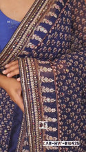 Printed Khadi Georgette Silk Saree With Blouse-ISKWSR0304010425