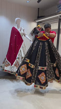 Embroidered Khadi Cotton Lehenga With Padded Blouse And Cotton Silk Dupatta-ISKWNAV280597115