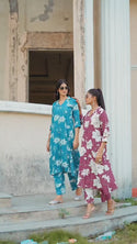 Printed Rayon A-Line Kurti With Pant-ISKWKU30066500