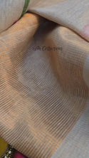 Hand Woven Linen Tissue Silk Saree With Blouse-ISKWSR07084507