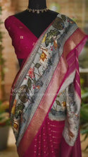 Pichwai Digital Printed Mysore Crepe Silk Saree With Blouse-ISKWSR0308HS4228