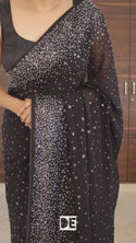 Sequined Chiffon Georgette Silk Saree With Blouse-ISKWSR26038982