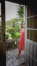 Embroidered Malmal Viscose Chanderi Kurti With Maslin Pant And Organza Dupatta-ISKWSU23071899
