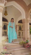 Embroidered Organza Anarkali Kurti With Pant And Dupatta-ISKWSU2003k1481