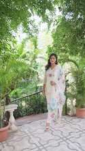 Embroidered Malmal Chanderi Kurti With Pant And Organza Dupatta-ISKWSU17072900