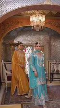 Embroidered Chinon Kurti With Sharara And Dupatta-ISKWSH24072599