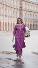 Printed Rayon Kurti With Palazzo-ISKWKU06077757