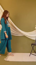 Embroidered Linen Co-Ord Set-ISKWIDW14071750