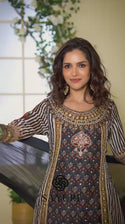 Printed Viscose Crepe Silk Kurti With Sharara And Dupatta-ISKWSH23073450