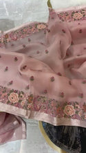 Embroidered Organza Saree With Blouse-ISKWSR07084506